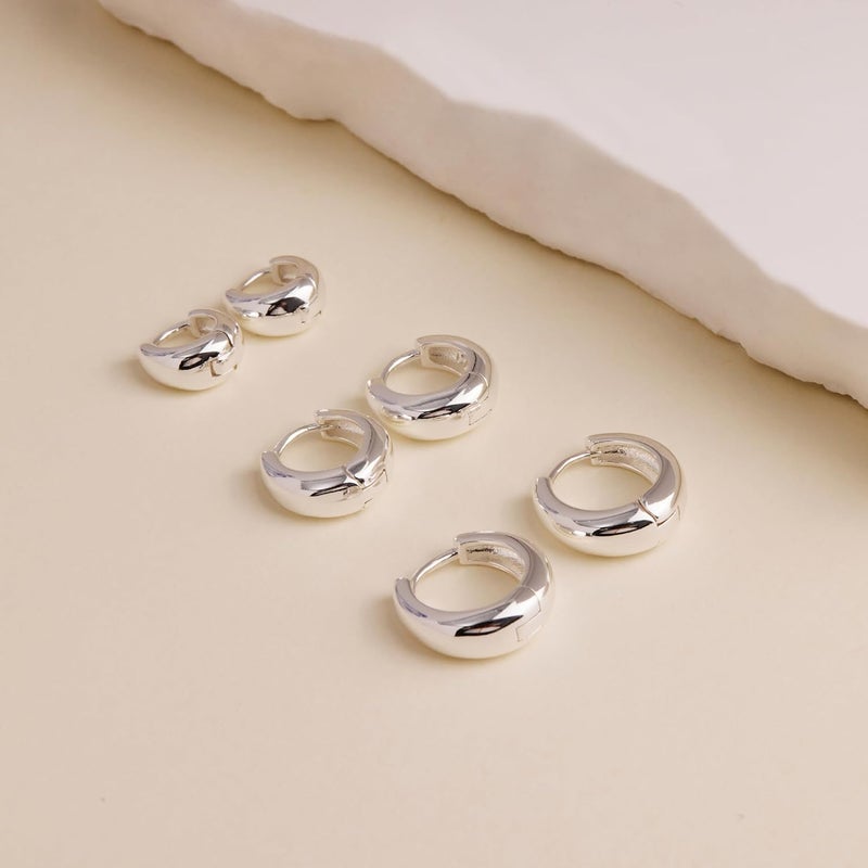 Poxtex Small Sterling Silver Huggie Hoop Earrings Set for Women, Hypoallergenic 14K Gold Plated Hoops Stacks for Multiple Piercings, Dainty Cute Mini Lightweight Cartilage Studs Trendy Jewelry Gift - Image 5